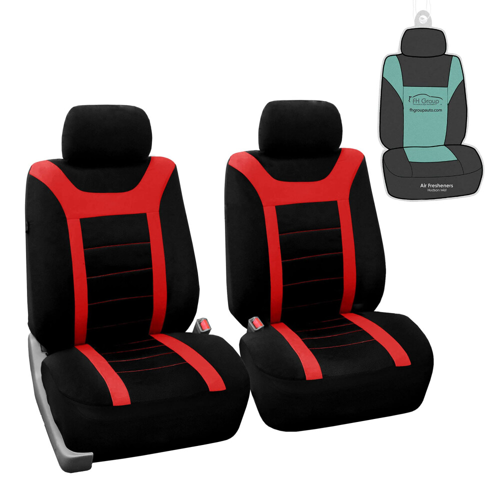 Fh Group Car Seat Covers Sports Seat Covers Front Seats Only Airbag Compatible Automotive Seat Cover Combo Small Car Seat Cover Design Uni Red/Black 196342017407