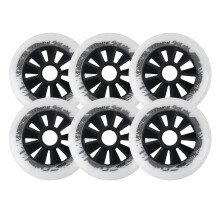 Inline Skate Wheels 6 Pack, 90mm 100mm 110mm Replacement Roller Blade Wheels, 85A White Roller Skate Wheels