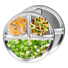 Stainless Steel Kids Plates,9In Portion Control Plate Divided Plates