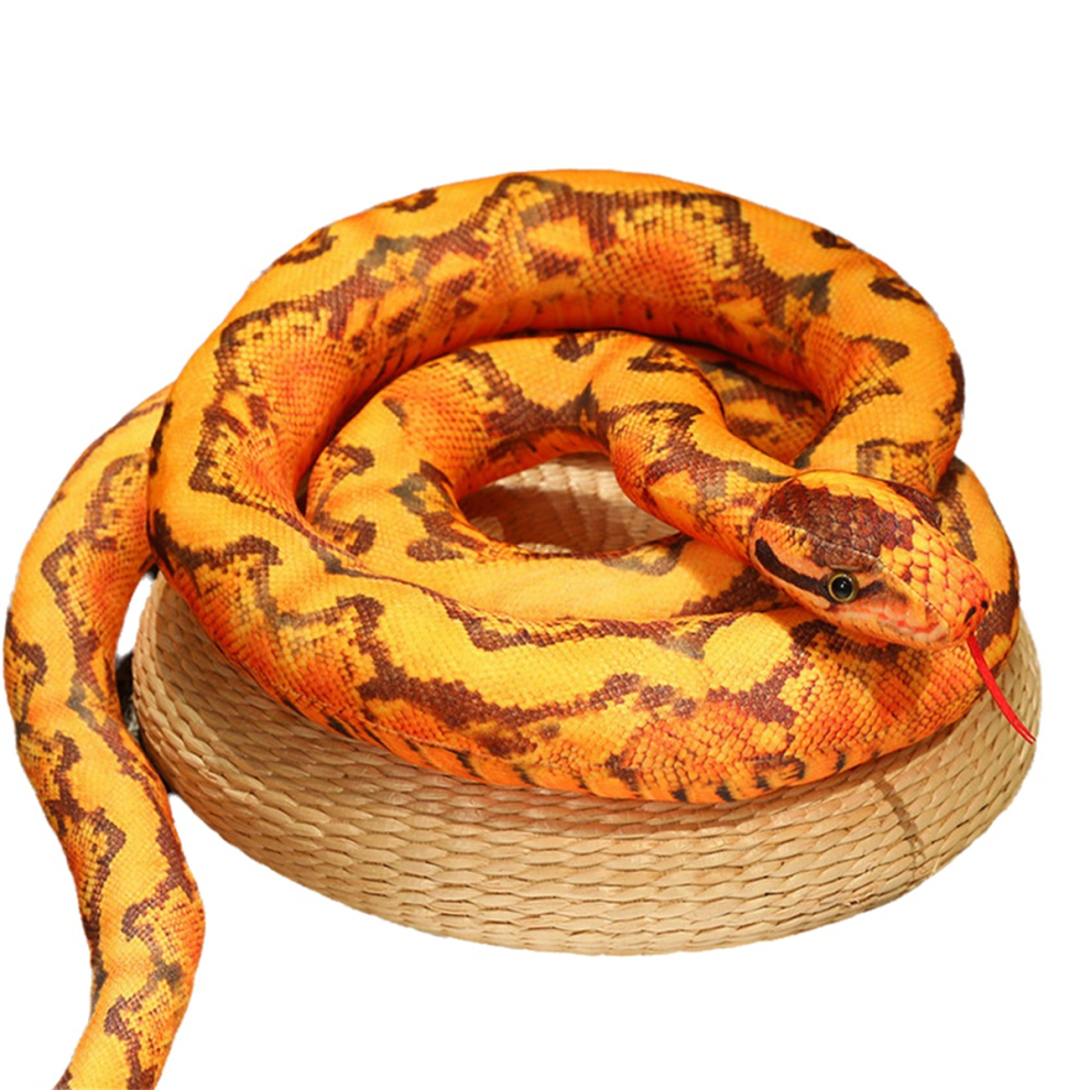 Simulation Python Plush Toy Gift Orange Ring Python