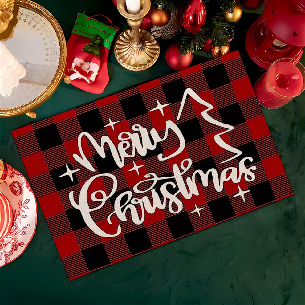 4PCS Xmas Trees Snow Pink Christmas Placemats Winter Table Mats E-image-OPC-PJY9N2Q-NEW