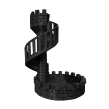 Dice Castle Tower Dice Tower Castle Stairs for Desktop Ornaments A