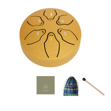 3 Inch 6 Tone Outdoor Steel Tongue Drum Rain Drum Gold