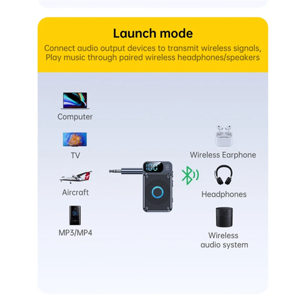 Bluetooth 5.4 Transmitter Receiver 3.5MM AUX Aircraft