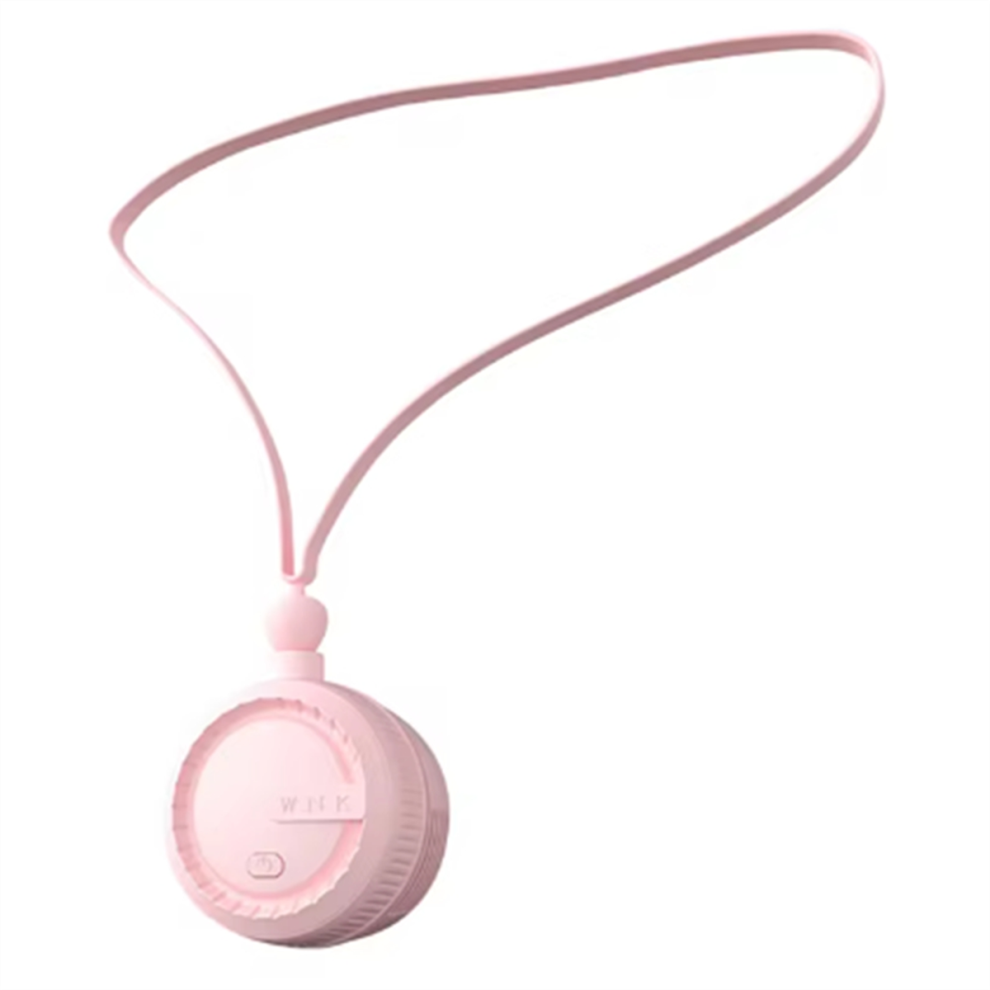 Portable Neck Fan Bladeless Neck Fan 3 Speeds Usb Charging Pink