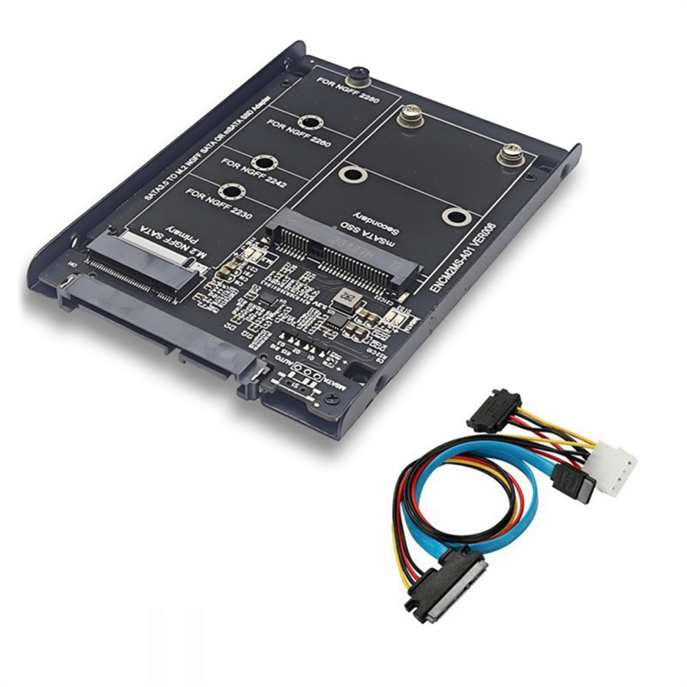 Ssd Case Enclosure M2 Ngff&Msata To Sata3.0 6Gb Adapter Riser Card 4852154304352
