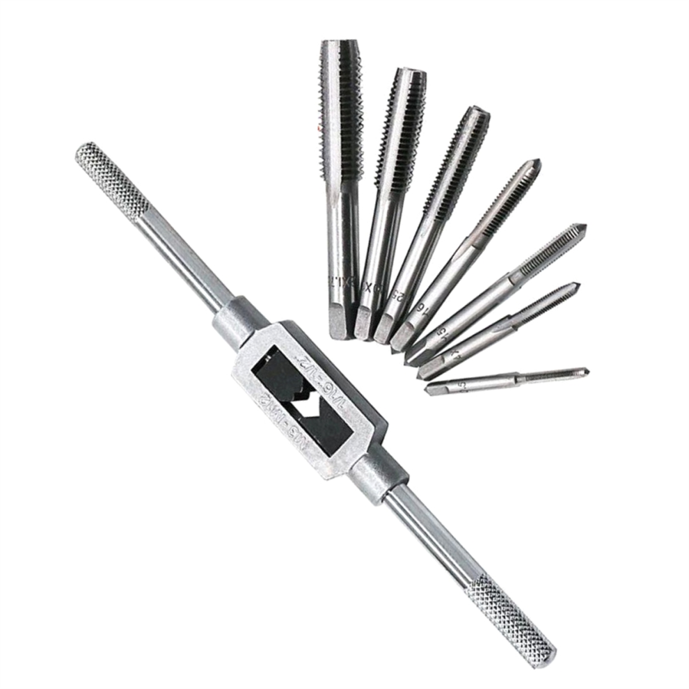 8Pcs Hss Hand Screw Tap Die Wrench Tap Wrench 1/16-1/2Inch 4851612531477