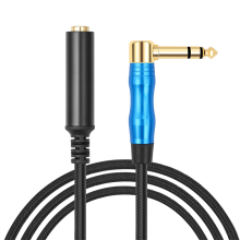 Rechtwinkliges 6,35-mm-TRS-Stereo-Audiokabel, Stecker auf Buchse, 30 cm