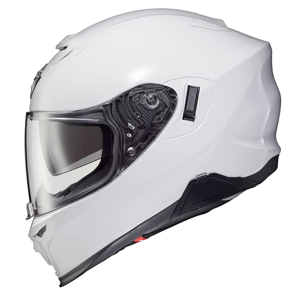 ScorpionEXO T520 Full Face Dual Sport Motorcycle Helmet with Bluetooth Ready Speaker Pockets DOT ECE Solid Gloss White Medium