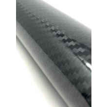 RockRose Epoxidharz-Vinylfolie aus hochglänzender schwarzer Kohlefaser, Anti-Falten-Luftablass-Automobil-Luftpolsterfolie, selbstklebende Auto-Vinyla