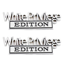 2 Stk White Priviledge Edition-emblem Bilside Bagside Forreste Kaleche Bagagerumsd?r Fender Kofanger Metal Badge 3D Decal Sticker Passer til F150