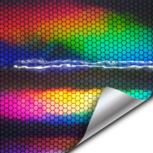 VViViD+ Sechseckiges holografisches Chrom-Autofolien-Vinyl (3 Fuß x 5 Fuß)