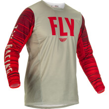 Fly Racing 2022 Kinetic Wave-trui voor volwassenen (lichtgrijs/rood X-Large)