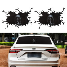 TOMALL 2ks 11 4'' 3D Silent Skull Samolepky na auto Halloween Tma Straideln Grim Reaper Ghost Obtisk pro auto Nkladn auto Okno Celn sklo Dvere