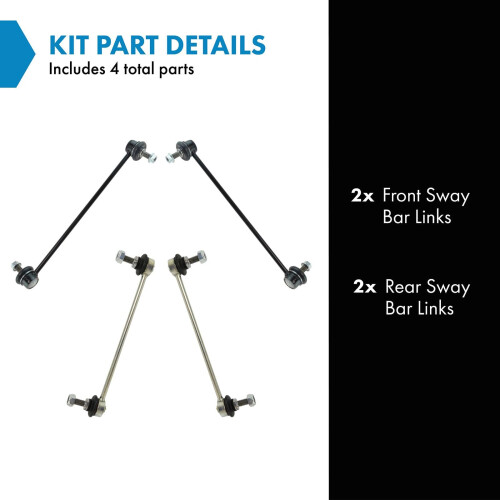 TRQ Front & Rear Sway Bar Stabilizer Link Set Compatible with 2002-2006 Mini Cooper 1