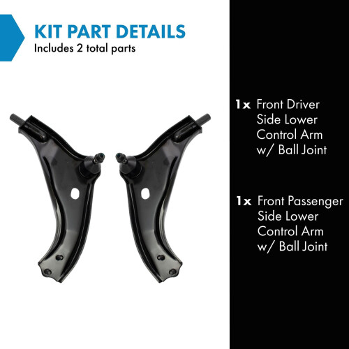 TRQ Front Lower Control Arm with Ball Joint Set Compatible with 2007-2015 Mini Cooper 1