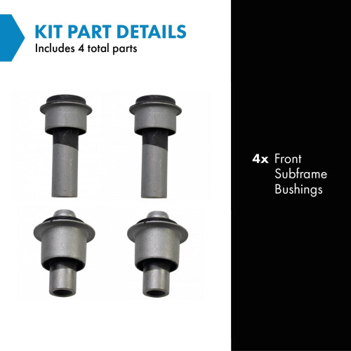 TRQ Front Subframe Bushing Kit Forward & Rearward Compatible with 2007-2012 Nissan Sentra 1