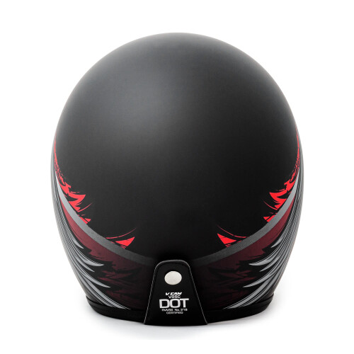 VCAN V85C 3/4 open motorhelm DOT goedgekeurd (matzwart Phoenix groot) 2