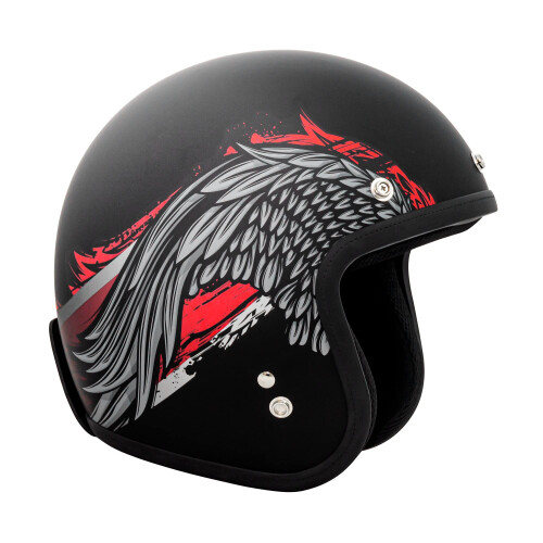 VCAN V85C 3/4 open motorhelm DOT goedgekeurd (matzwart Phoenix X-Small) 1