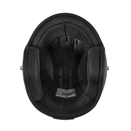 VCAN V85C 3/4 open motorhelm DOT goedgekeurd (matzwarte vlag medium) 2