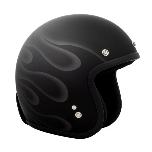VCAN V85C 3/4 open motorhelm DOT goedgekeurd (matzwarte Ghost Flame X-Large) 1