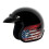 VCAN V85C 3/4 open motorhelm DOT goedgekeurd (glanzend zwarte vlag medium) 1