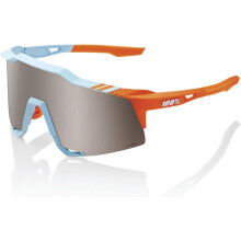 100% Speedcraft Sport Performance Cycling Sunglasses (Soft Tact Two Tone - Hiper Silver Mirror Lens)