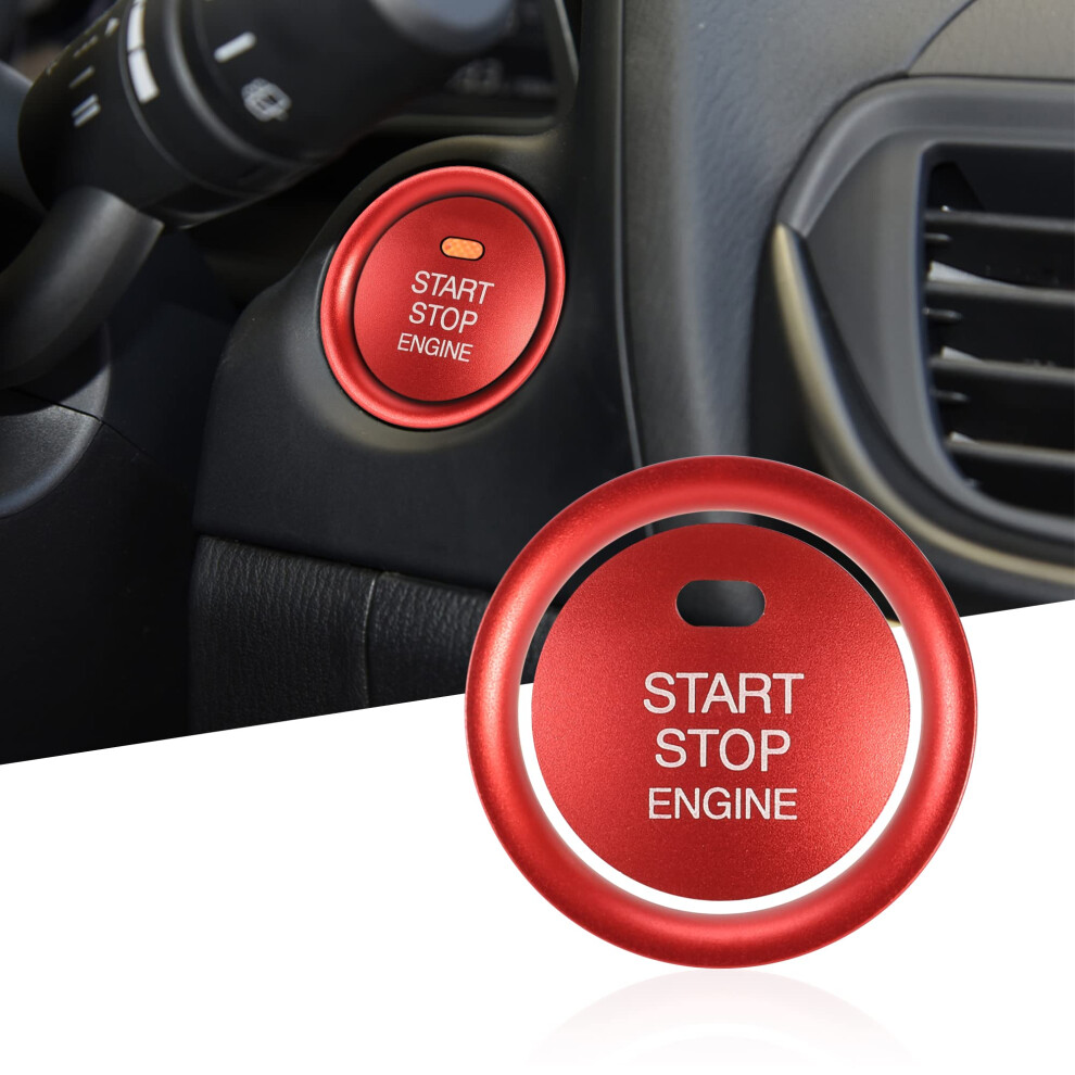 Tomall Aluminum Engine Start Stop Push Button Cover Trim Compatible With Mazda Cx-3 Cx-5 Mx-5 Car Keyless Engine Ignition Start Button Cap Surround Red 791107009248