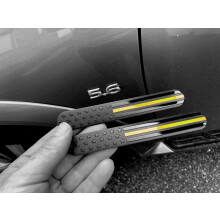 eVerHITCH USA American Metal Flag Auto Fender Emblem for Cars Trucks 2-Pack (6""""x1"""" Sort med gul linje)