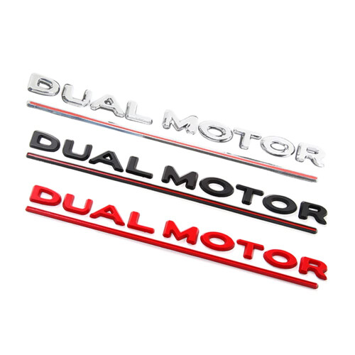 CoolKo Dual Motor Underlined 3D Letter Emblems Refitting High-Performance Trunk Badge Compatible with Tesla Model X S 3 Y 1