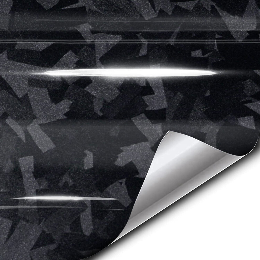 Vvivid+ Forged Composite Carbon Vinyl Wrap Roll (1Ft X 5Ft Gloss ) Black 628856044933