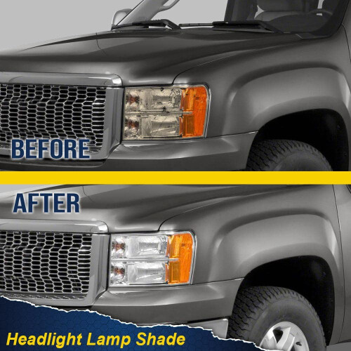 PIT66 Cache d'objectif de phare compatible avec GMC Sierra 1500 2500HD 3500HD 20072013 Transparent 2
