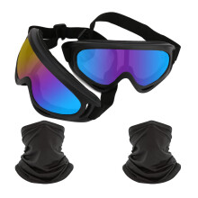 LJDJ Motorbril 2-pack Crossmotor ATV Motocross Anti-UV Verstelbaar Offroad rijden Beschermend met 2-pack Hals Ademend Bandanamasker voor Heren Dames