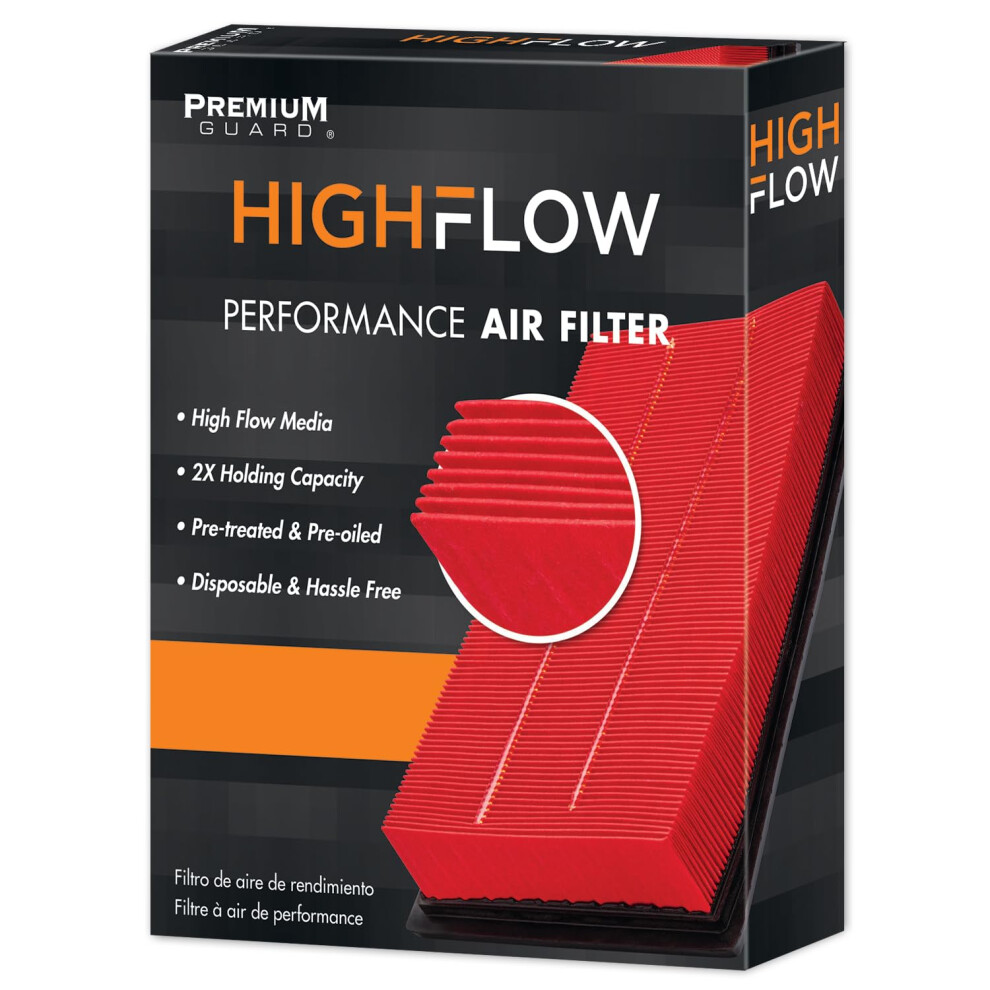 Highflow High Performance Pre-Oiled Disposable Engine Air Filter Pa99114x | Fits 2016-2019 Nissan Titan Xd 846156093424