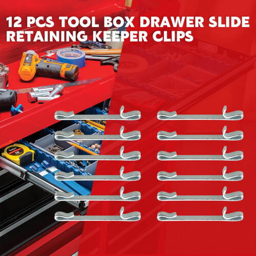 12 Pcs Early 2'' Double Loop Style Tool Box Drawer Slide Retaining Keeper Clips 1