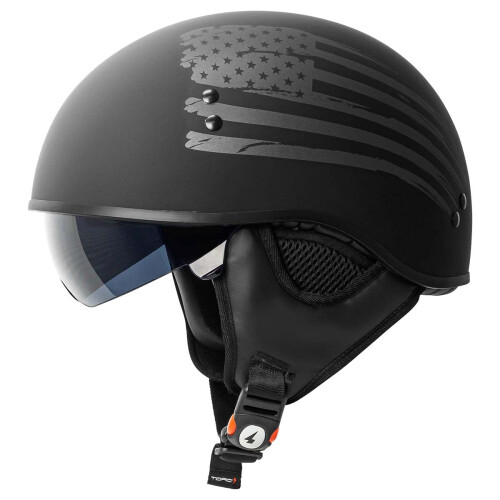 TORC T-59 Half Flag Helm (Mattschwarz  Medium) 2