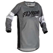 Maglia Fly Racing 2023 Kinetic Youth Khaos (Grigio/Nero/Bianco Youth X-Large)