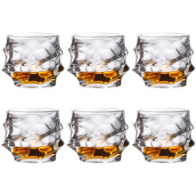 Cocktail Glasses Crystal Whisky Glasses Set of 6 Twisted 320ml Elegant Cognac Glasses for Bar and Party Use