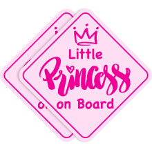 Stickios Little Princess Adesivi ""Bimbo a bordo"" - Cartelli rimovibili non magnetici resistenti alla vernice per auto e finestre - Prodotto negli