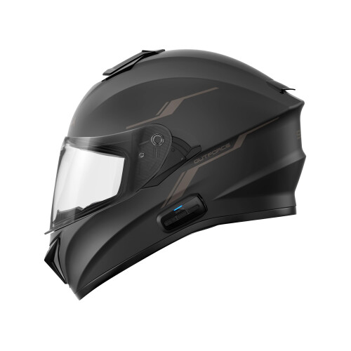 Sena OutForce Smart Integralhelm (Mattschwarz Medium) (OUTFORCE-MB00M - SP85 2