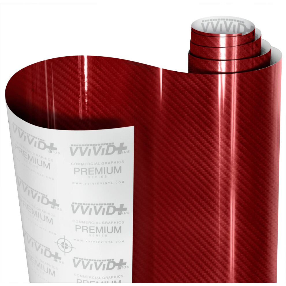 Vvivid Epoxy Gloss Carbon Fiber Demon Vinyl Wrap Film Roll 1Ft X 5Ft Interior Use Only Red 628856049709