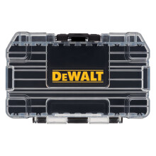DEWALT ToughCase Tool Box For Small Parts 1 Compartment Organizer Clip Latch For Secure Closing (DWASTCASEBLK)