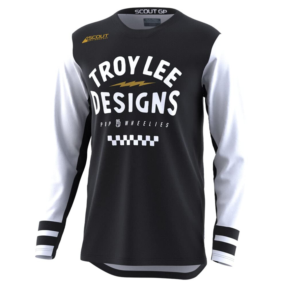 Troy Lee Designs Offroad Motocross Dirt Bike Atv Motorcycle Powersports Racing Jersey Shirt For Men Scout Gp (Ride On S) Black/White 887202401220