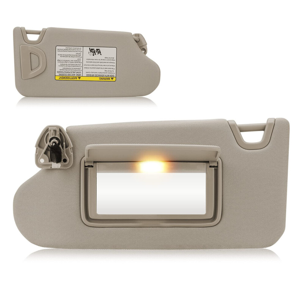 Sun Visor With Vanity For 20132018 Nissan Altima Without Sunroof Left Driver Side Sunvisor Replacement 964013Ta2a Light/Beige 786290505769