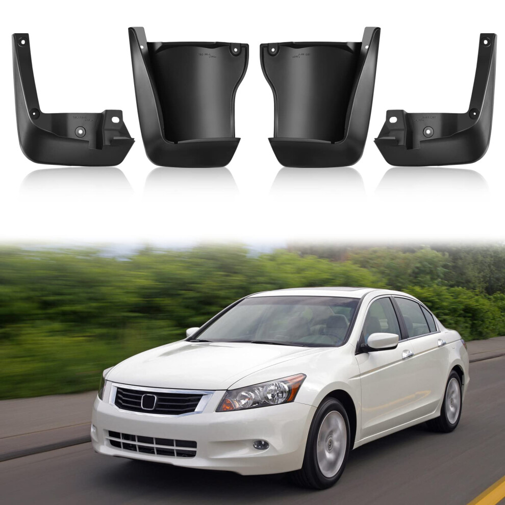 Bdfhyk Mud Flaps Splash Guards 4Pcs Front & Rear Side Mud Guards Compatible With Honda Accord 20082012 Sedan Model Only Without Oem Fender Flares 785366477016