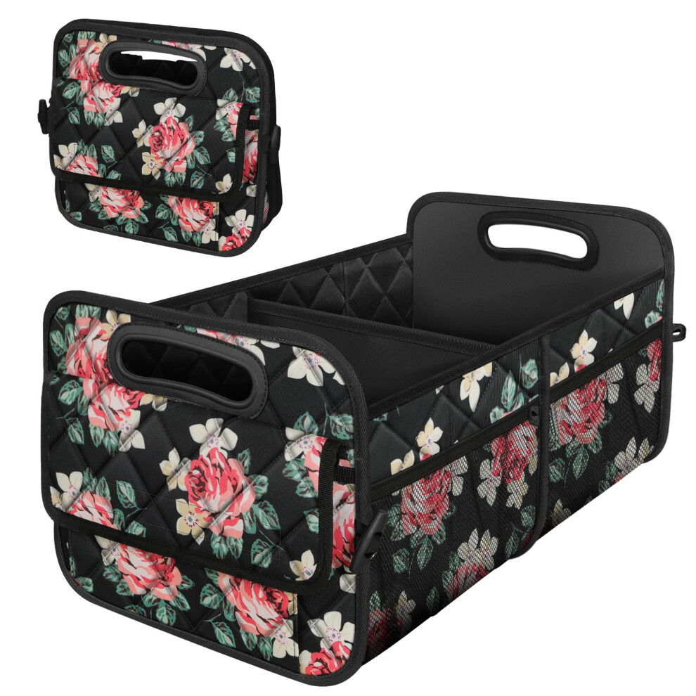 Deosk Car Trunk Organzier For Suv Car Organziers And Storage With 6 Big Pocket 50L Waterproof Polyester Car Accessories For Women/Men (Medium Flor 735280752232