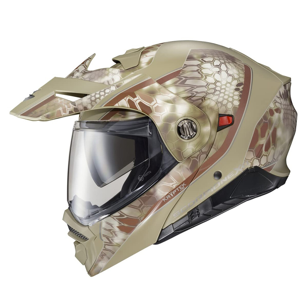 ScorpionEXO AT960 Modular Adventure Street Adult Motorcycle Helmet with Bluetooth Ready Speaker Pockets DOT ECE Approved Kryptek Highlander XXLar