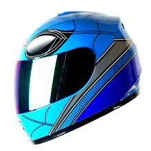 WOW Motorcykel Helansiktshjlm Street Bike BMX MX Youth Kids Spider Blue
