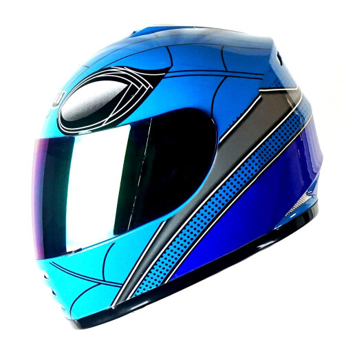 wow Capacete de Moto WOW Integral para Crianças Spider Azul