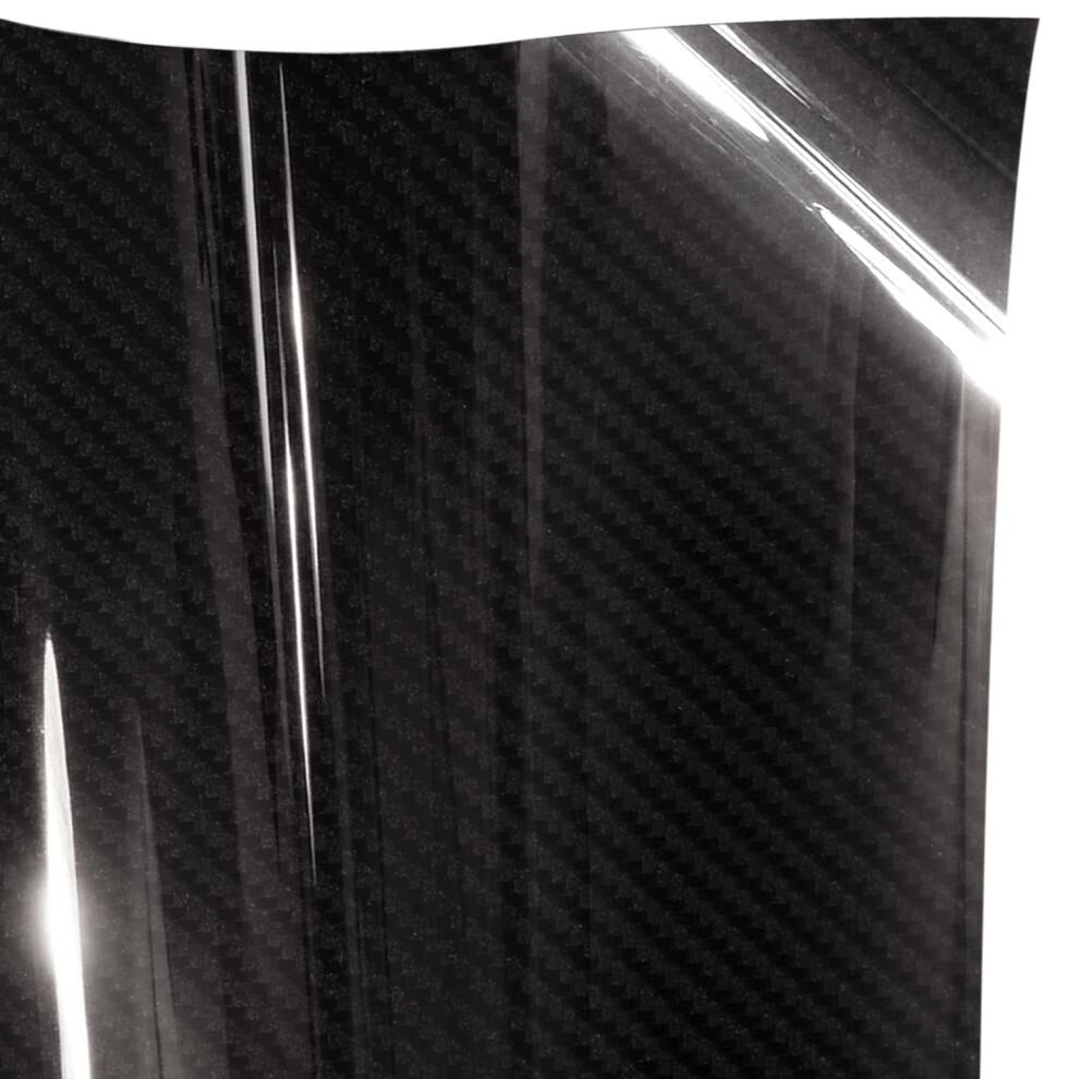 Vvivid+ True Gloss Carbon Vinyl Wrap Film Roll (2Ft X 5Ft) Black 628856050750